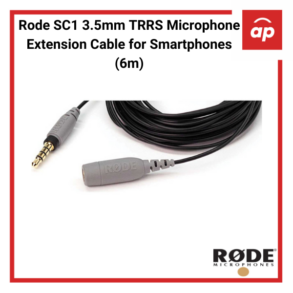 Rode SC1 3.5mm TRRS Microphone Extension Cable for Smartphones (6m)