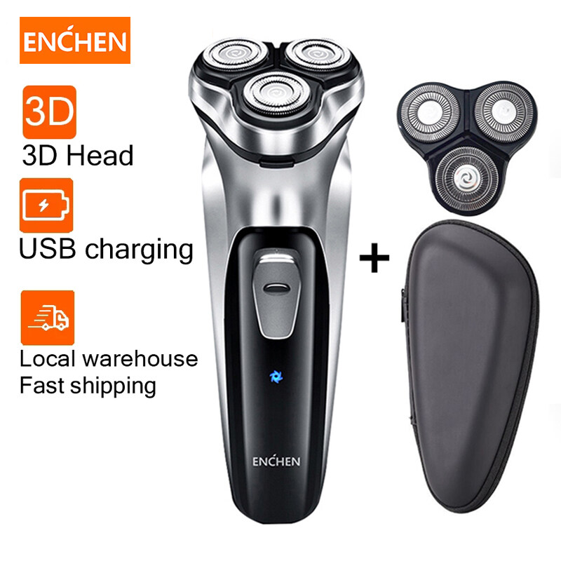 Enchen Electric Shaver Men 3D Type-C USB Rechargeable  Razor 3 Blades Portable Beard Trimmer Cutting Machine For Shaving