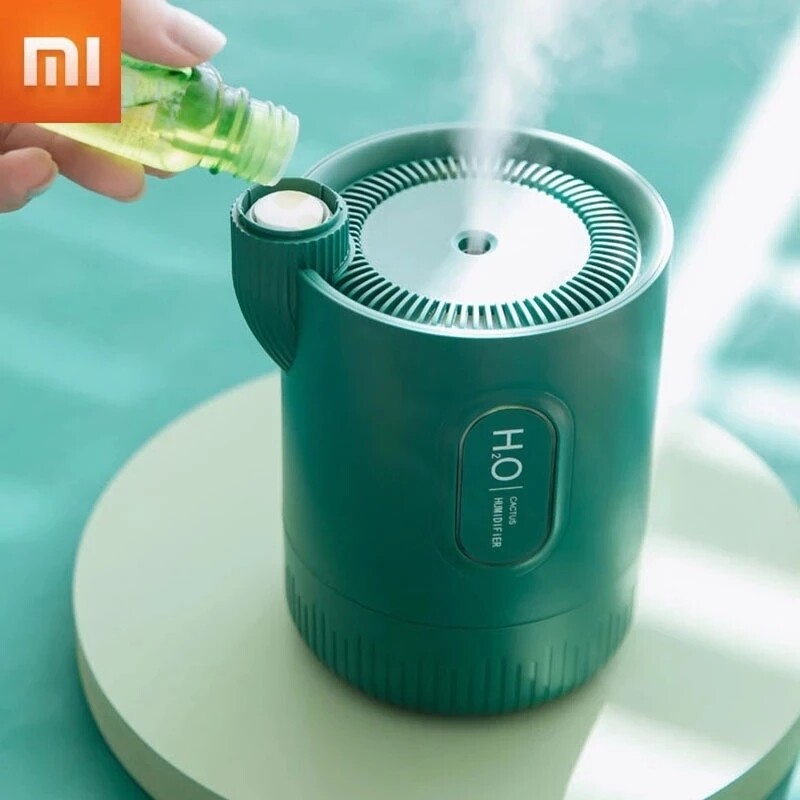 Xiaomi Creative Mini Wireless Cactus Humidifier Portable Charging Aromatherapy Office Atmosphere Lamp Atomization Air Diffuser