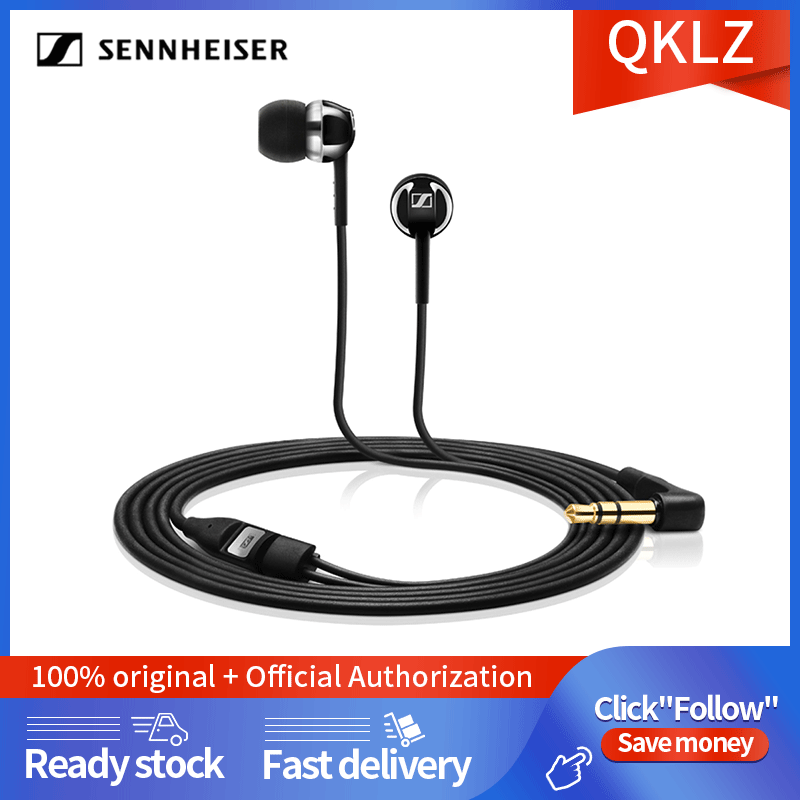 【Free gift】Sennheiser  CX 1.00 earbuds 3.5mm in-ear wired earphones double pure bass stereo sound gaming headset headphones with mic and noise cancellation volume control HIFI earphones for music micr
