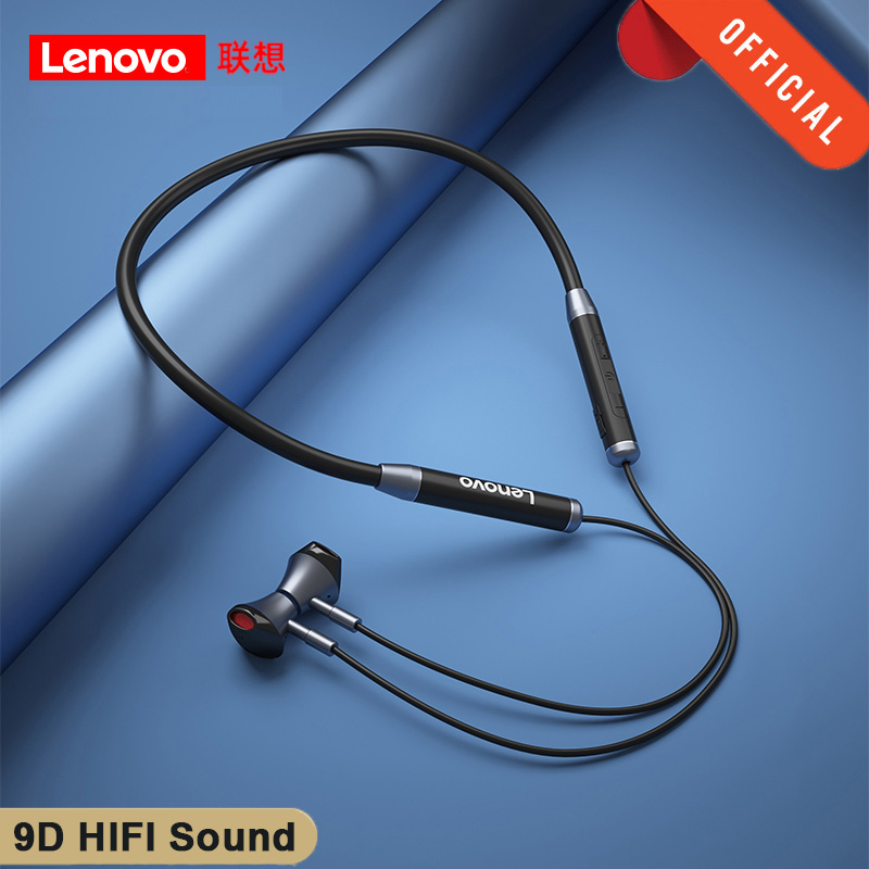 Lenovo HE06 HE08 Bluetooth 5.0 Earphone 9D HIFI Sound Wireless Headset Magnetic Neckband Headphone IPX5 Waterproof Sport Earbuds with Noise Canceling Mic