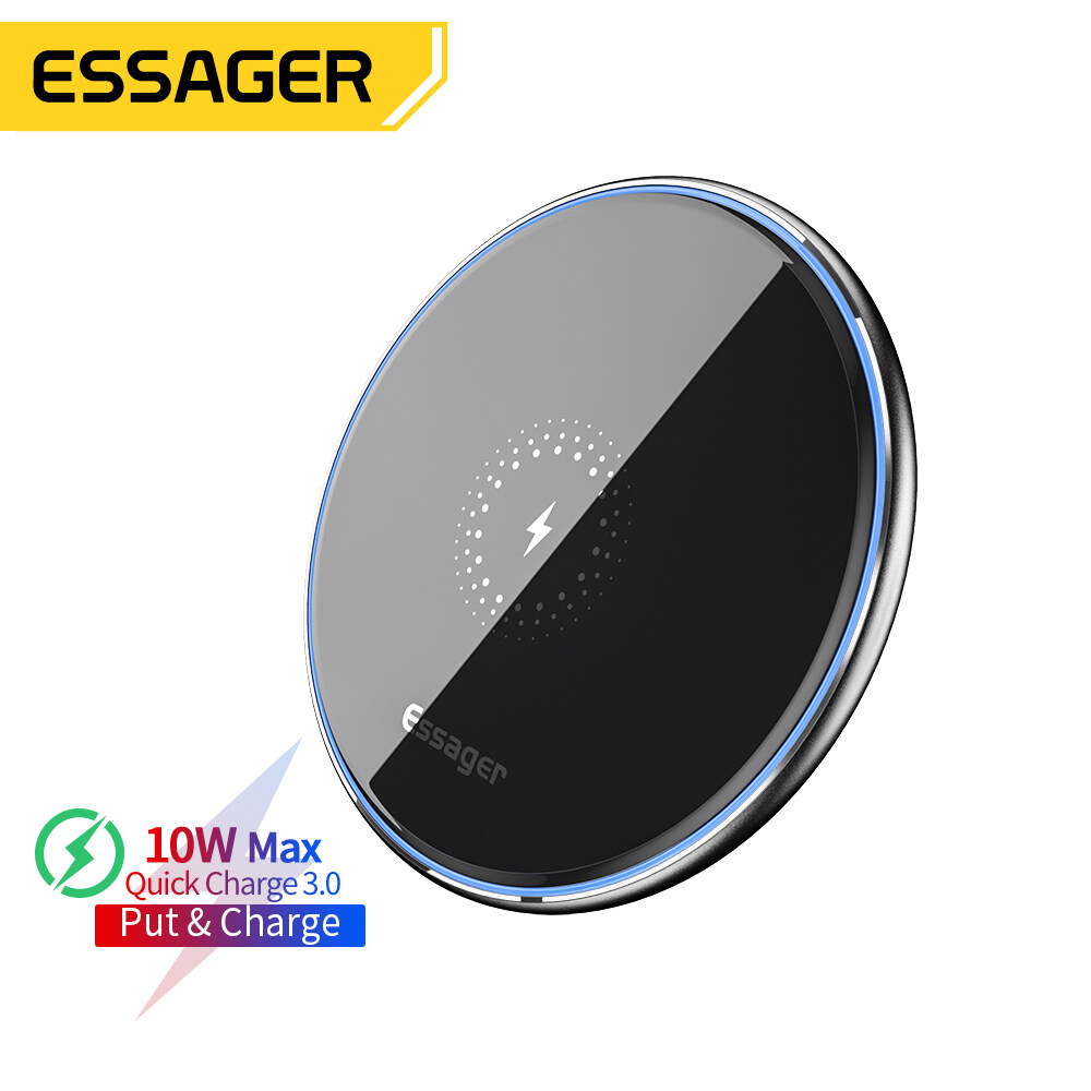 Essager 10W Qi Wireless Charger Fast Wireless Phone Charging Induction Pad For iP 14 13 12 11 Pro Max X Xiaomi Samsung