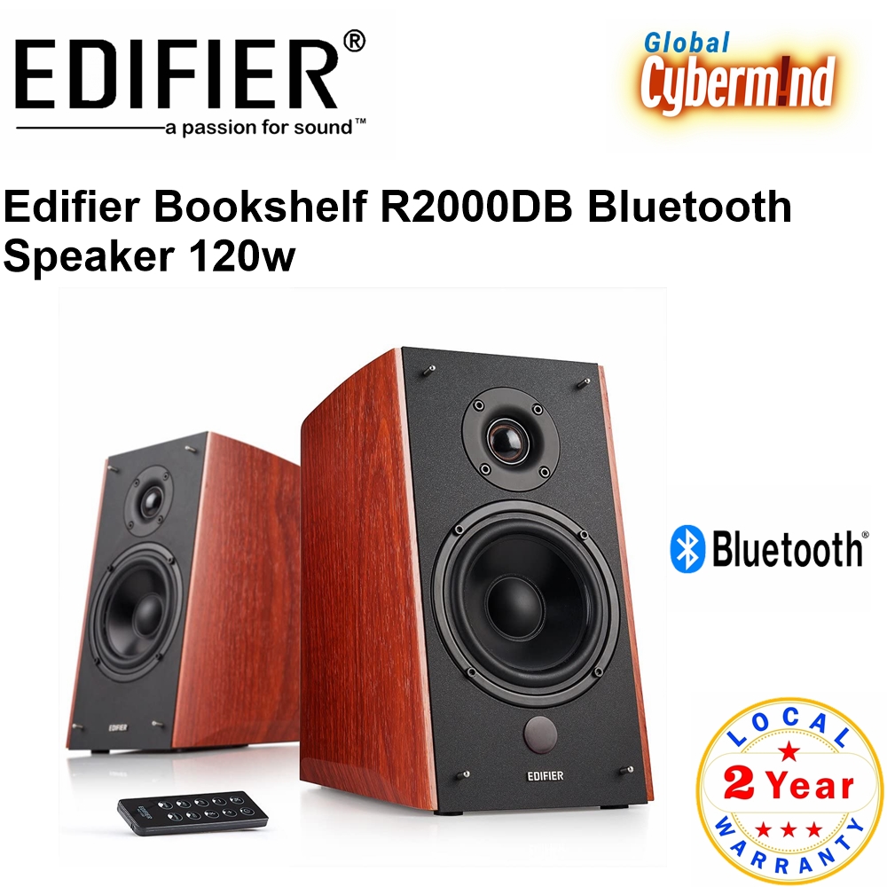 Edifier R2000DB Bookshelf Bluetooth Speaker 120w [Brown] (Brought to you by Global Cybermind)