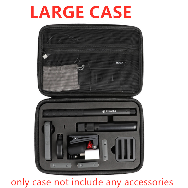 Large Carry Case Protective Insta360 X 3/one x/one x2 Storage Travel Bag with Shock-Proof Foam Padding for Insta 360 ONE X 2 Camera, Selfie Stick, Charger, Housing Case and Other Accessories (Black)