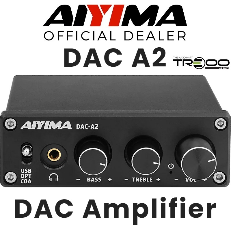 AIYIMA DAC-A2 Wired Desktop Headphone Amplifier & USB DAC (Official local stock - SG/UK plug)