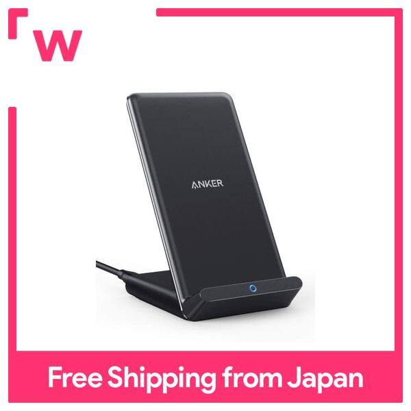 Anker PowerWave 10 Stand (improved version) Wireless charger Qi certified iPhone 12/12 Pro Galaxy Various support Up to 10W output (black)