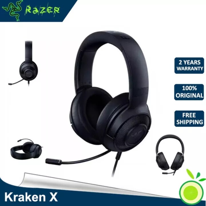 Razer Kraken X Ultralight Gaming Headset: 7.1 Surround Sound Capable - Lightweight Frame - Integrated Audio Controls - Bendable Cardioid Microphone - For PC, Xbox, PS4, Nintendo Switch - Classic Black