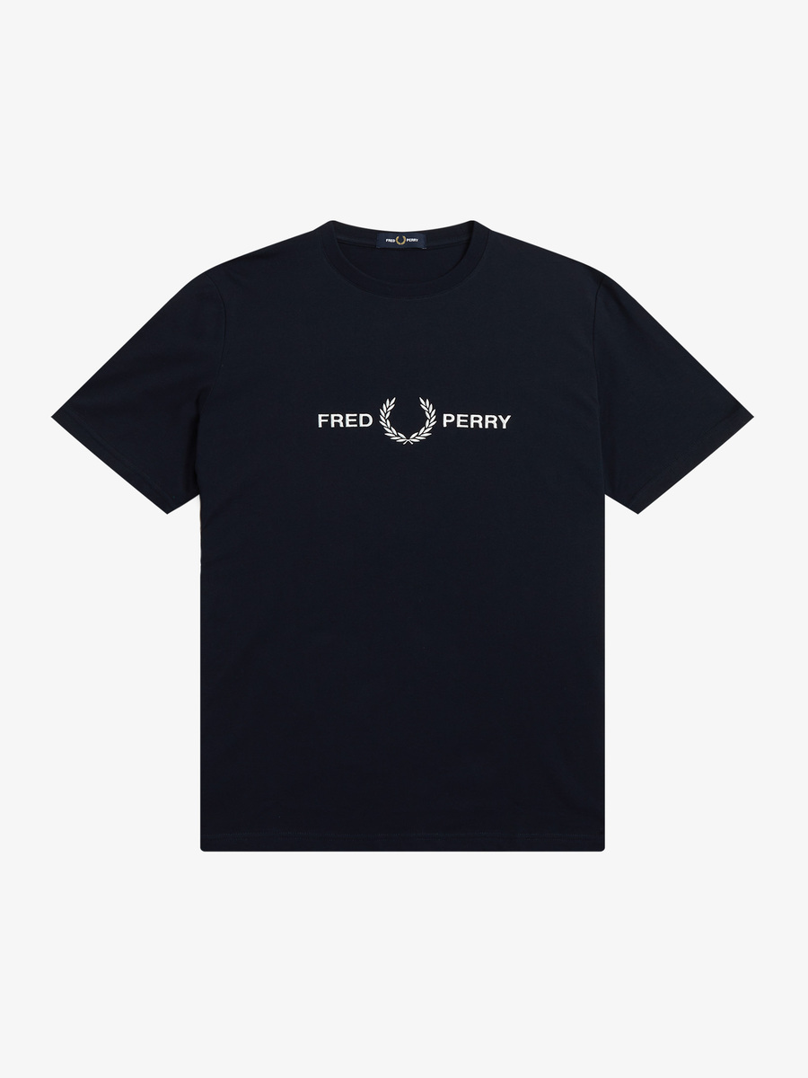 Fred Perry M4580 Embroidered T-Shirt (Navy)