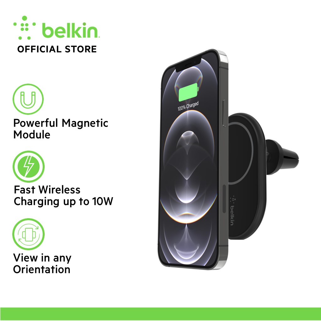 Belkin WIC004btBK-NC BoostCharge Magnetic Wireless Car Charger 10W