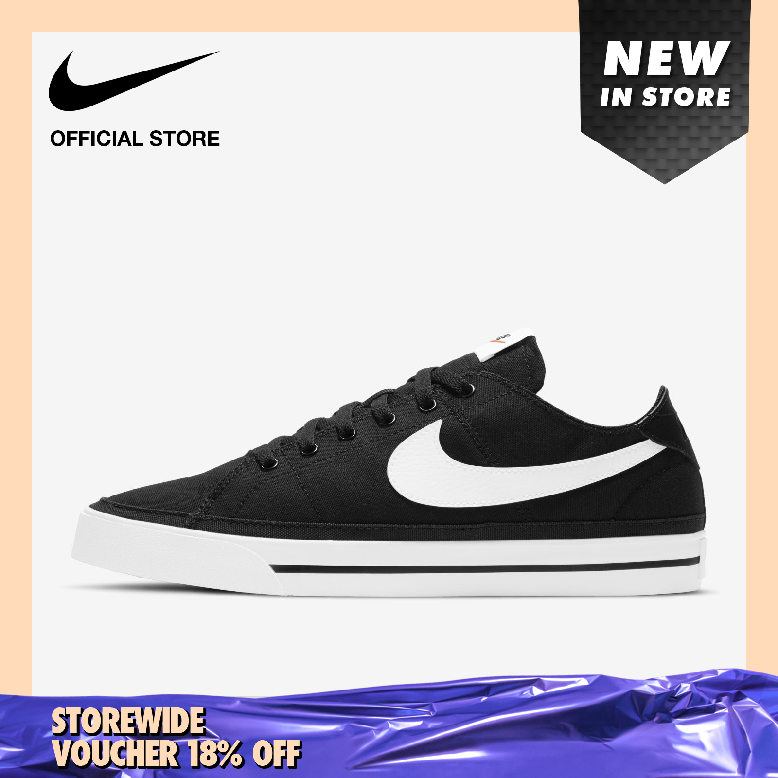 Nike Men's Court Legacy Canvas Shoe - Black