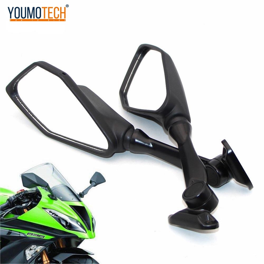 Motorcycle Rear View Mirrors Motorbike Rearview side Mirror CNC Aluminum Foldable Holder For Kawasaki Ninja 400 EX300 ABS Ninja 300R EX300 Ninja ZX-6R ZX6R 636 2013-2017 Ninja 650 R Ninja 250SL Honda 