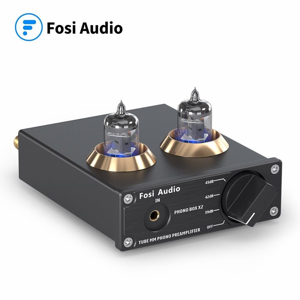 Fosi Audio Phono Preamp for Turntable Phonograph Preamplifier Mini Stereo Audio HiFi Vacuum Tube Amplifier Box X2 For DIY With 12V Power Supply