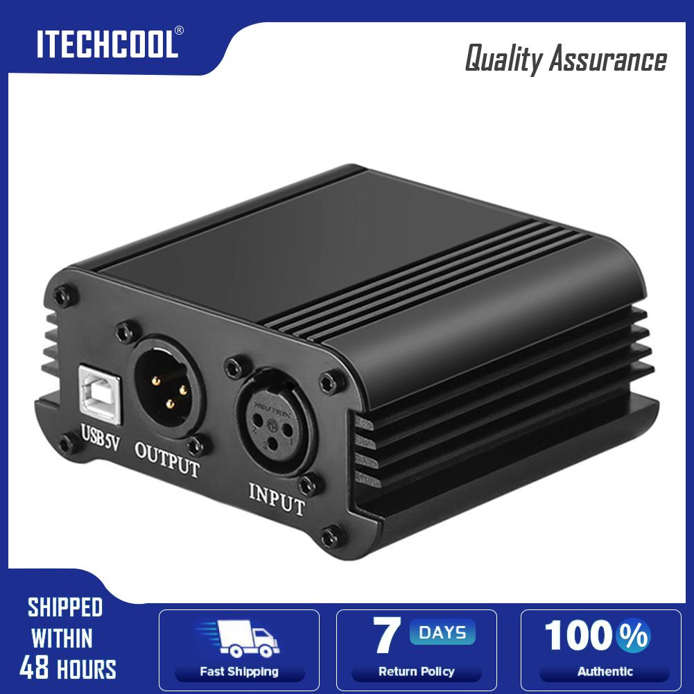48V Phantom Power Supply USB Power Adapter for Micro Condenser Microphone