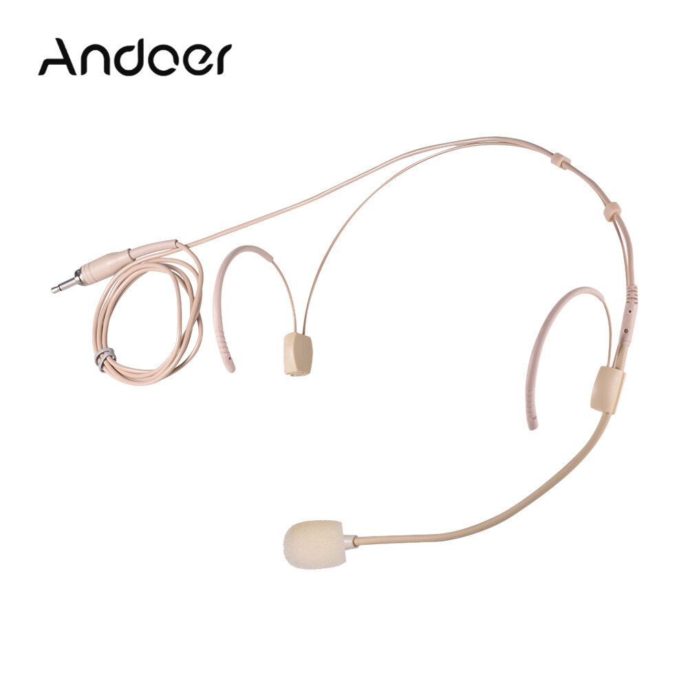 Lightweight Headworn Headset Microphone Condenser Mic 3.5mm Plug for Smartphone DSLR Camera Camcorder Computer PC Laptop