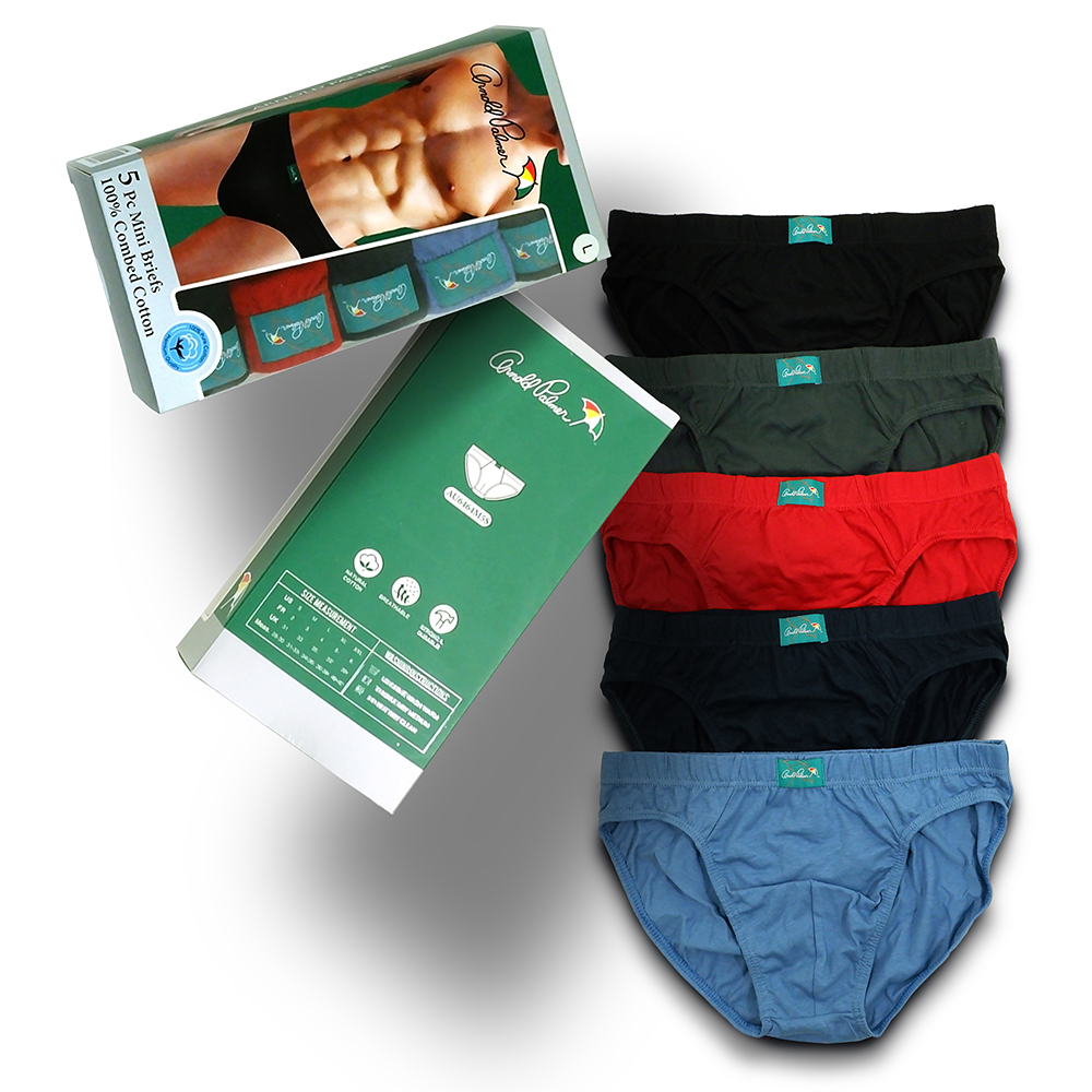 Arnold Palmer 5 Piece Pack 100% Combed Cotton Mini Briefs
