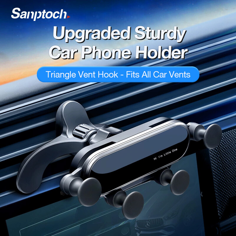 Sanptoch Gravity Car Phone Holder Mount 2022 Upgraded With Newest Air Vent Clip Auto Lock Hands-Free Stand For 4-7 Inch iPhone 12 13 Pro Max Samsung Xiaomi Huawei Oppo All Phones