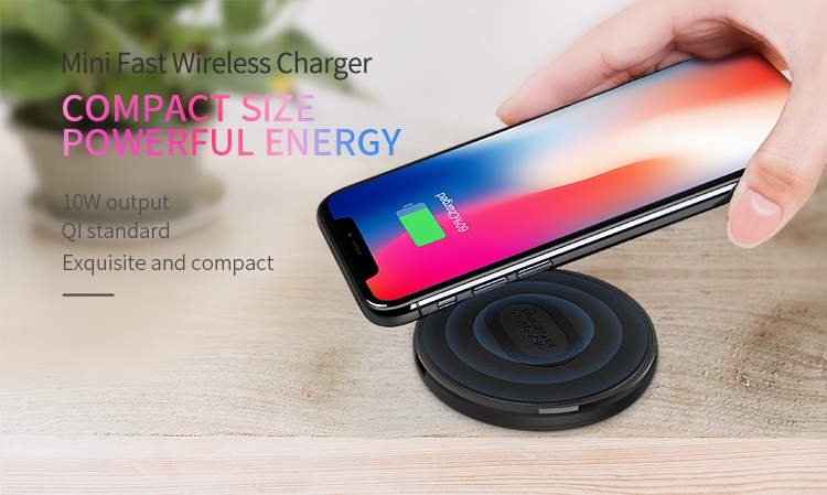 Nillkin Mini Fast Wireless Charger 10W Output Compact Charging QI Standard MC029 Non Slip Surface High Speed Light Small