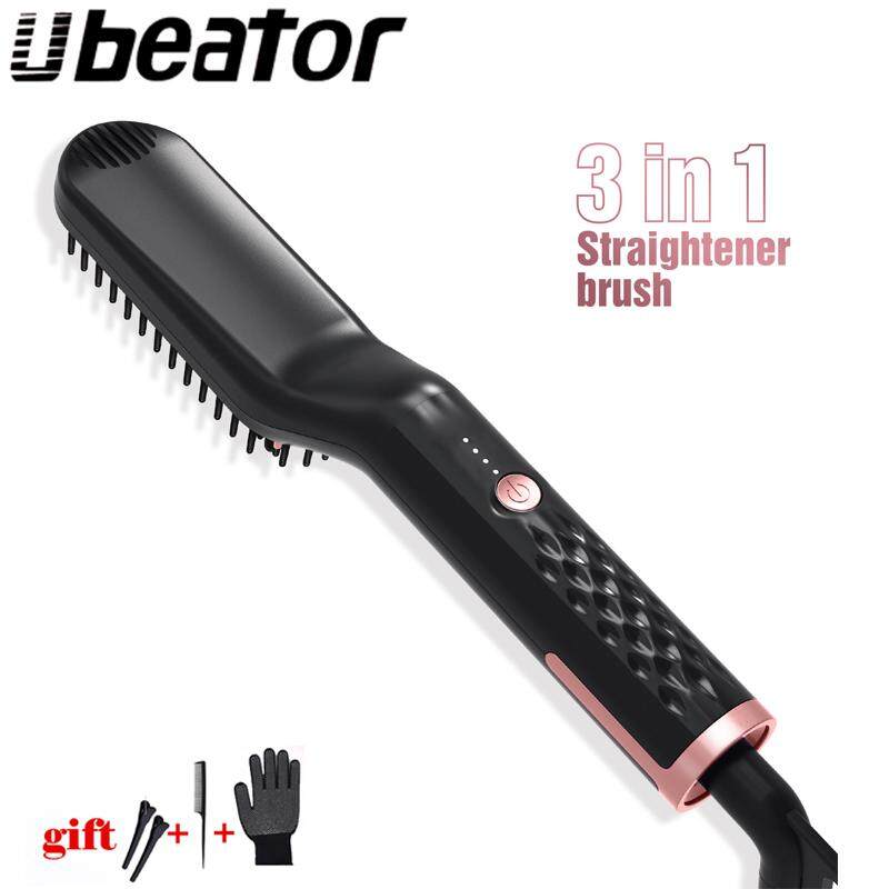 2 in 1 hair straightener brush comb Hair Curling Iron Styler All In One Salon Hairdressing Comb Hot Sale Professional Quick hot