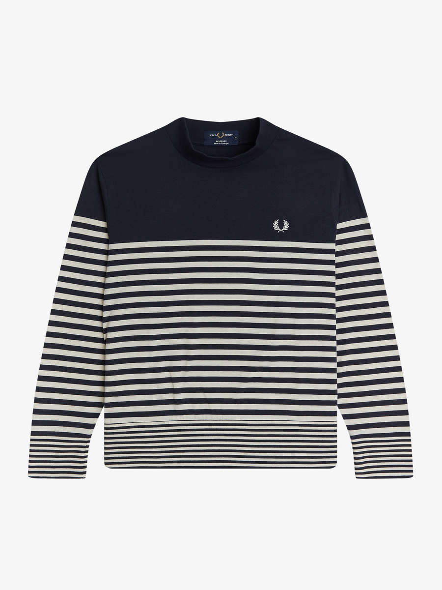 Fred Perry M2814 Stripe Turtleneck Top (Navy)