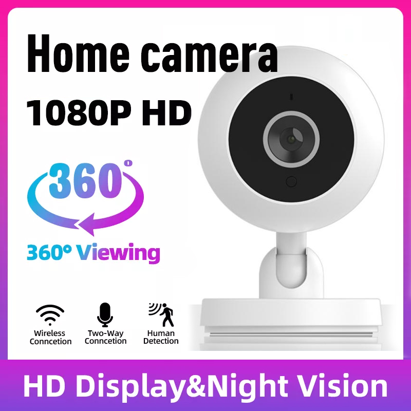 【easy to install】cctv camera for home wireless with voice connect to cellphone night vision 1080p hd ip camera 360° rotation two-way intercom Remote monitoring mini camera IP Security Cameras wifi cam