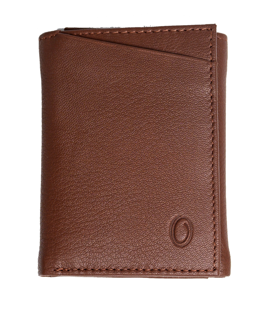 Trifold Wallet Men - Genuine Leather Wallet - Brown Wallet - Compact Wallet - 4199 Oxhide- Excellent Christmas Gift Idea