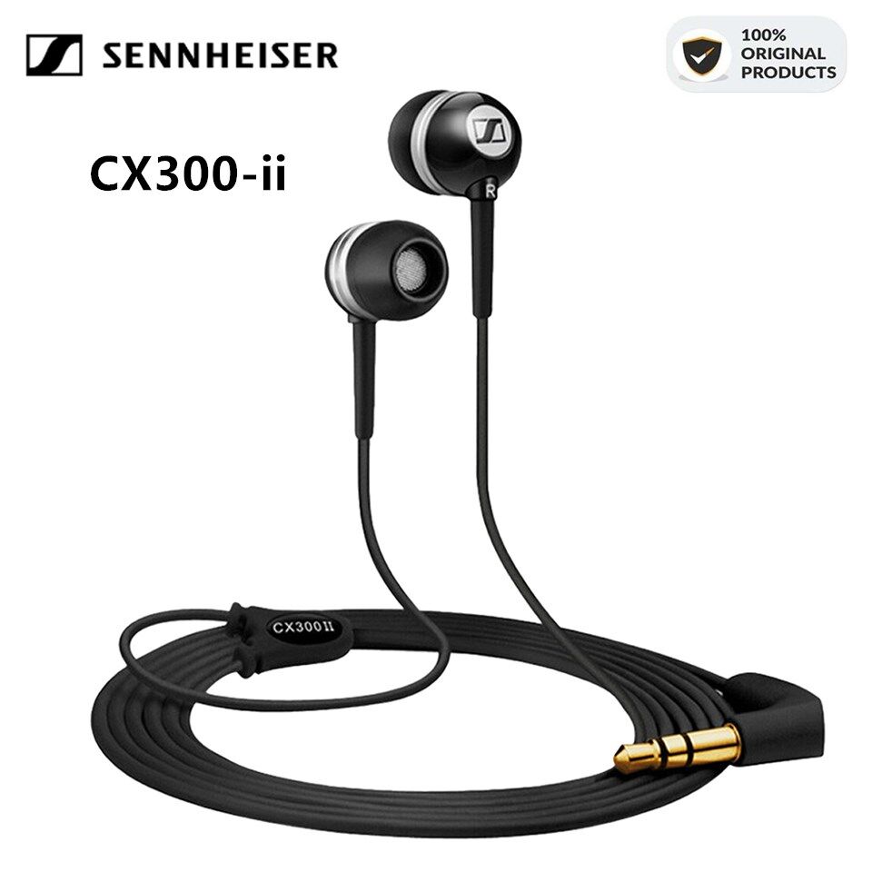 Sennheiser CX300 II Noise Cancelling Gaming Music Bass Enjoy In-Ear Earphones Headphones Double Pure Bass Stereo Sound Magnetic Gaming Earbuds Headset with Mic And Volume Control Sport PUBG For Game