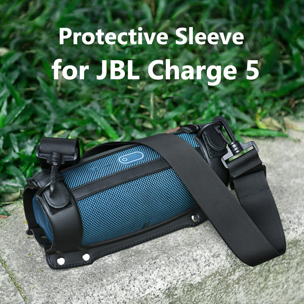 Waterproof Wireless Speaker Case Adjustable Shoulder Strap Portable Carrying Protective Case Fall Proof Replacement Accessories for JBL Charge 5