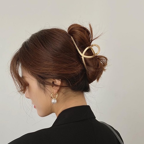 [SG | Super Tight & Smooth] 11.5cm Elegant Metal BIG hair claw for Thick Hair, Korean Style Gold & Silver Metallic hair grasping hair clip clamp hair accessories for women