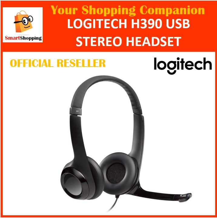 Logitech H390 USB Headset H 390 Plush Ear Pads Padded Headband Adjustable Headband head set