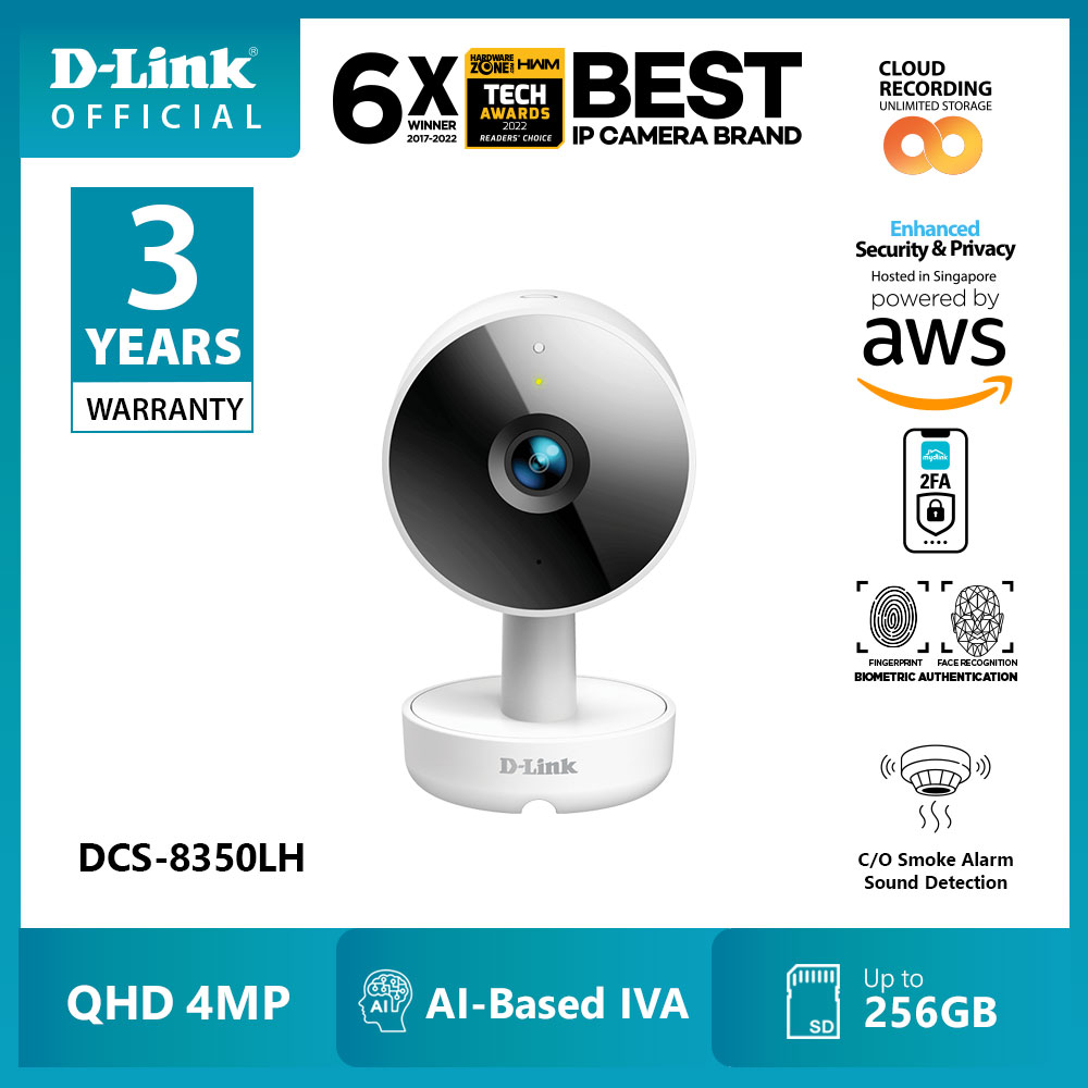 D-Link DCS-8350LH 2K QHD Indoor Wi-Fi IP Camera