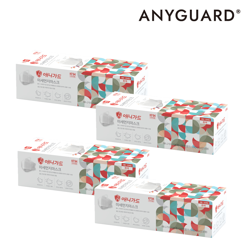 ANYGUARD KF94 Mask 100pcs (25pcs x 4pack) Large