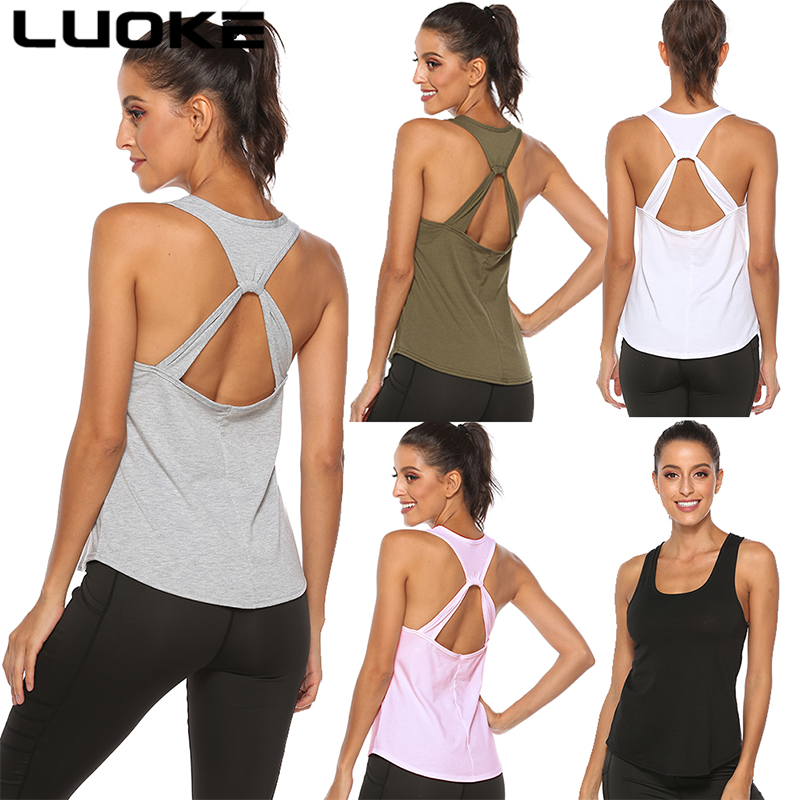 LUOKE Sports Wear Women Top Yoga Clothes for Women Vestline Tracksuit Women Quick Drying Fabric Great Flexibility