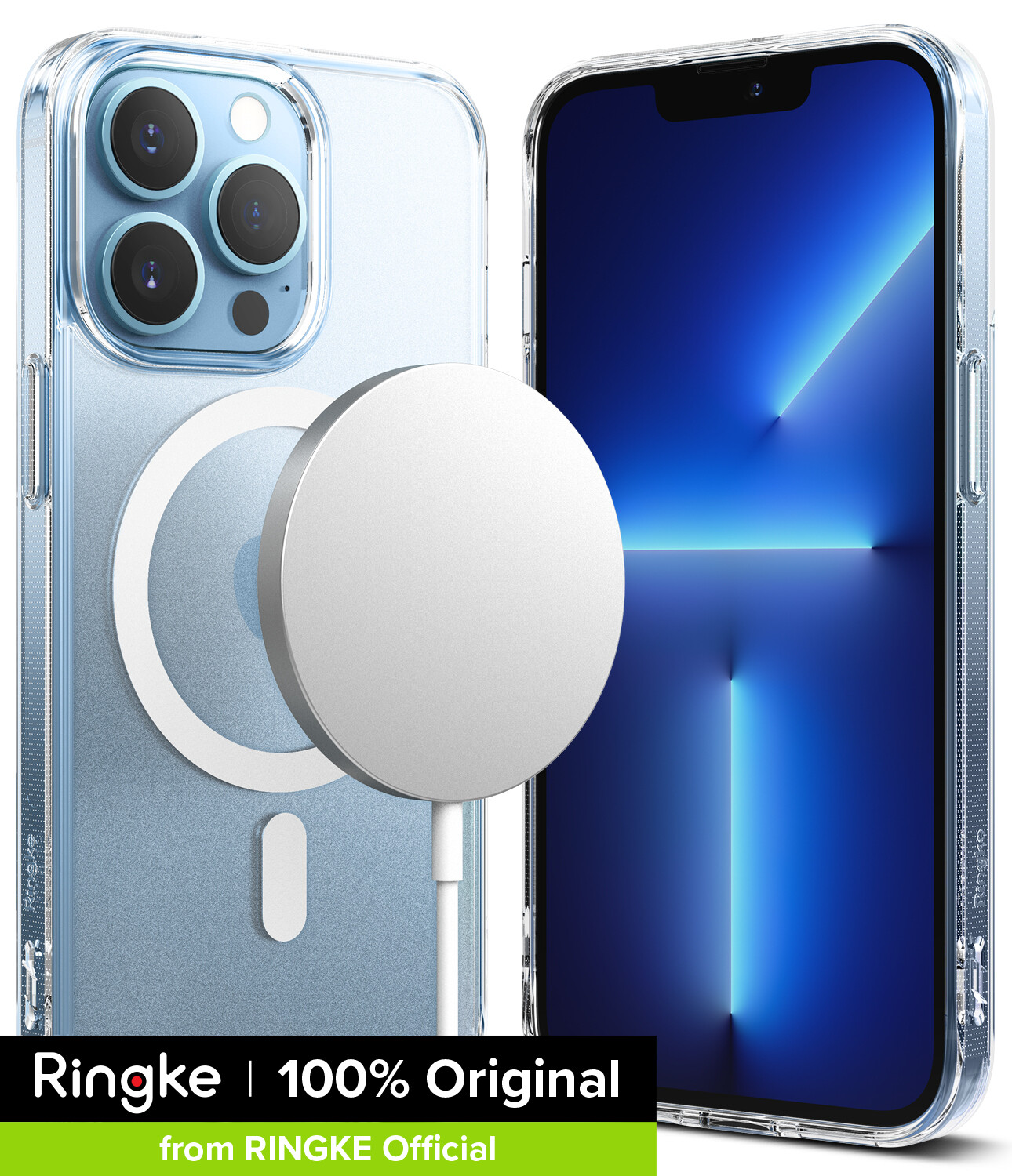 Ringke [FUSION Magnetic] for iPhone 13 Pro Case, MagSafe Case Hard Clear PC Back [Military Drop Defense] Lightweight Upgraded Transparent TPU Bumper Cover with Wrist Strap