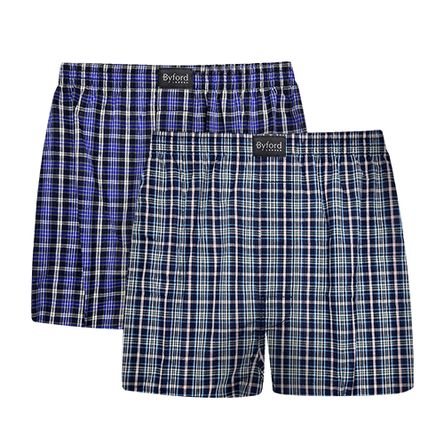 BYFORD 2PCS MEN'S WOVEN BLEND BOXER SHORTS | #238104