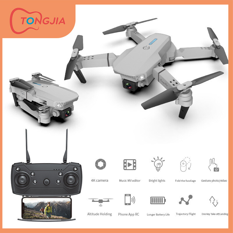 Tongjia E88 Rc drone 4k HD Drone With Dual camera drone FPV WiFi real-time transmission Foldable Quadcopter RC Dron Toys
