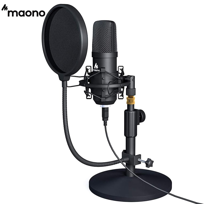MAONO USB Microphone Professional Podcast Streaming Microphone Condenser Studio Mic for Computer YouTube Gaming Recording A04T