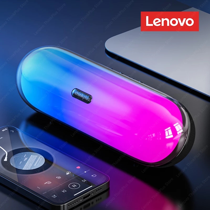 Lenovo TS40 PRO Bluetooth Speakers Portable Mini Speakers TWS Bass Speaker Stereo Music Surround Wireless Mobile Call Colorful LED Light Speaker