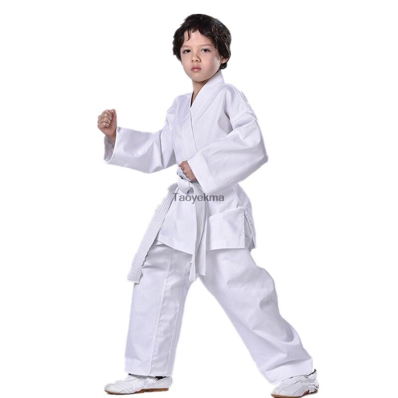 Boys Girls Professional White Karate Uniform Adult Kids Children Taekwondo Suit Women Men Kung Fu Competiton Clothing