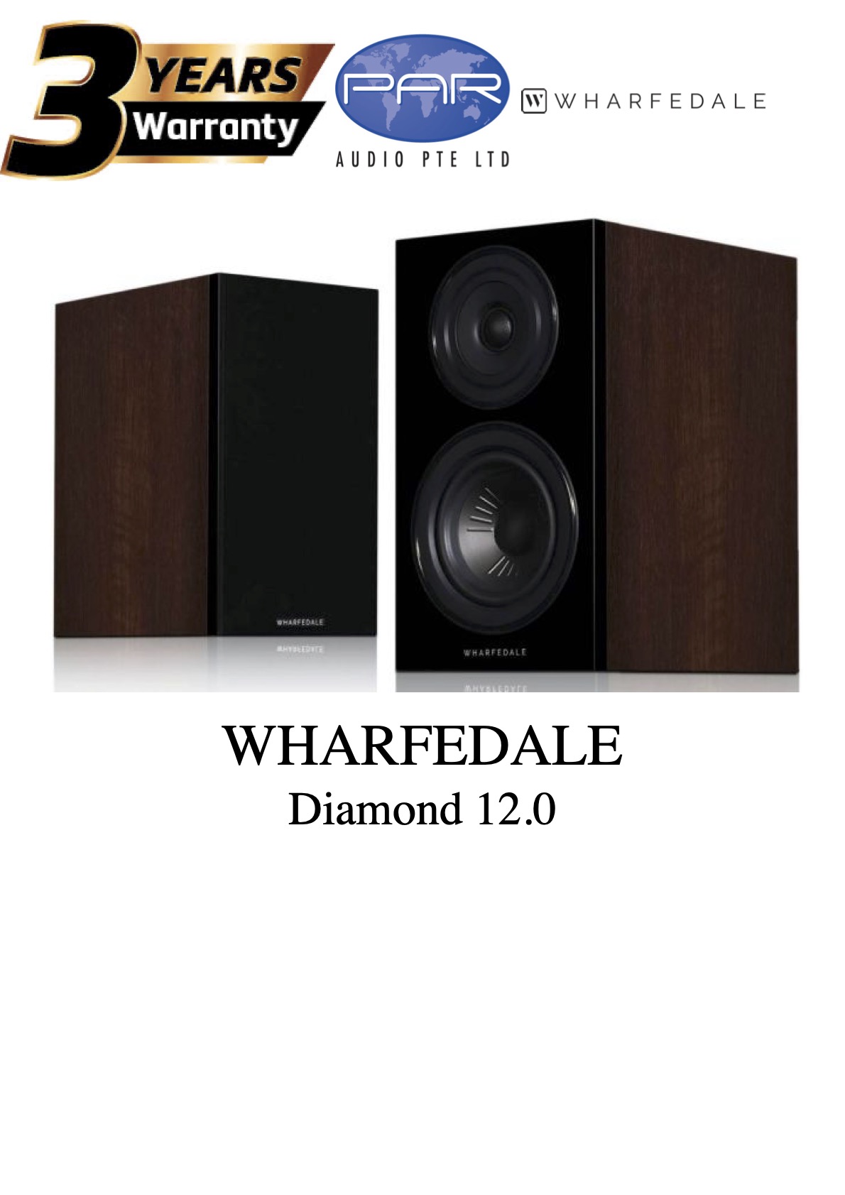 WHARFEDALE DIAMOND 12.0 (BLACK), 3 YEARS WARRANTY