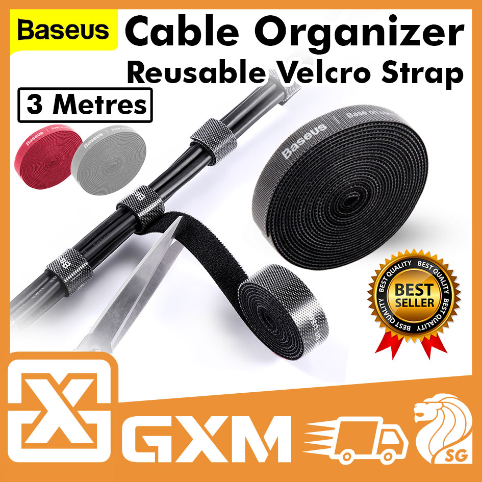 Baseus Rainbow Cable Tape Organizer Circle Velcro Strap Reusable Cable Tie Fastening Tape Wire Organizer 3m