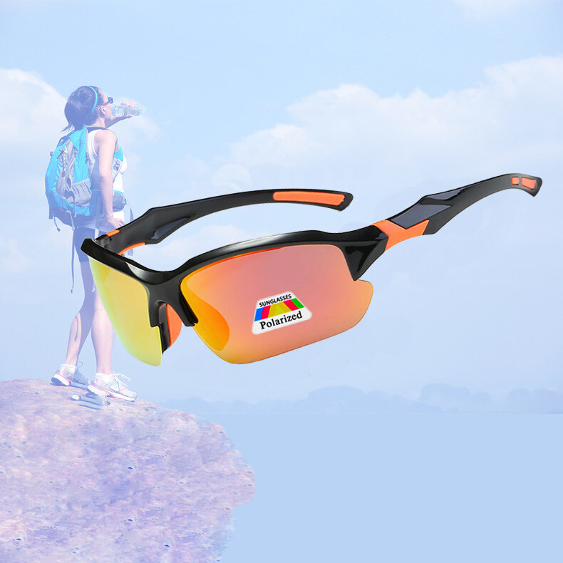 IMPALA PG2007W Fashion Photochromic Polarized Sports Sunglasses for Men and Women Anti Glare Cycling Eyewear Elastic Frame Cool Shape UV Protective Sun Glasses Male Female Driving Eyeglasses