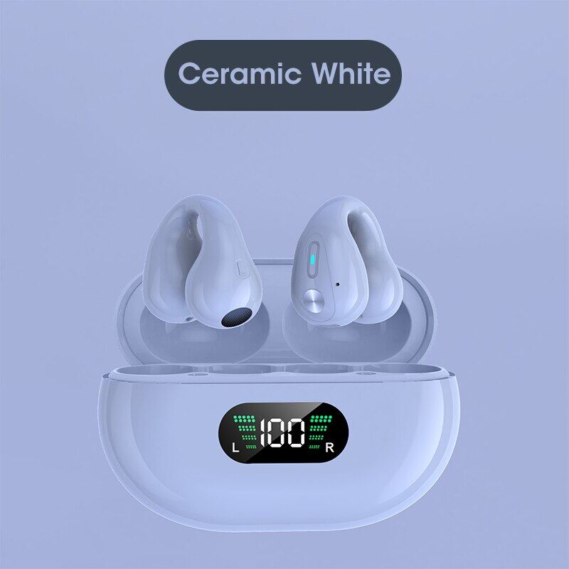 NEW LED TWS Earcuffs Ear Bone Conduction Earring Wireless Bluetooth Earphones Sport Headphones Earbuds for Phones