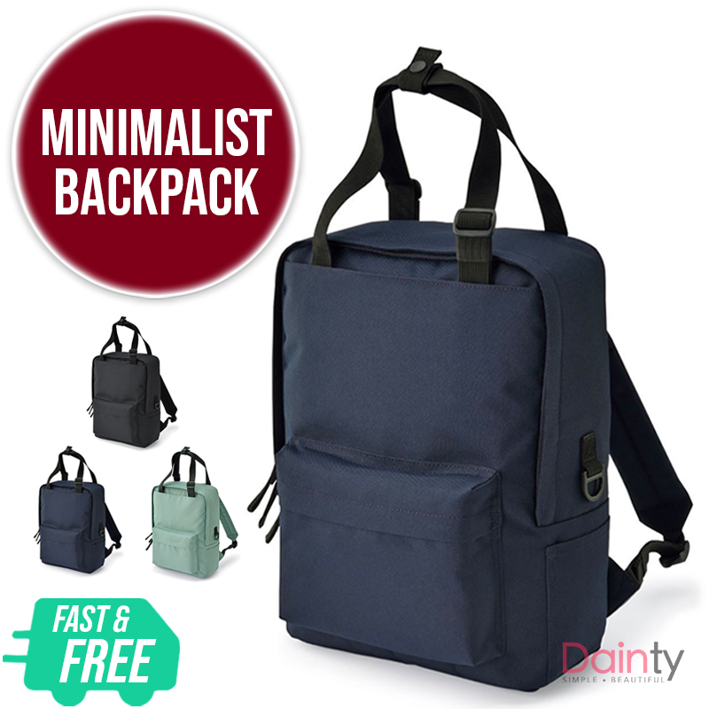 ❤【HOT】Singapore Fast Delivery ❤ Minimalist Adjustable Handles Backpack ❤ Authentic Original Rucksack Laptop School Student Computer Black Green Blue Bag Sling Waterproof Simple Beautiful Japan Plain W