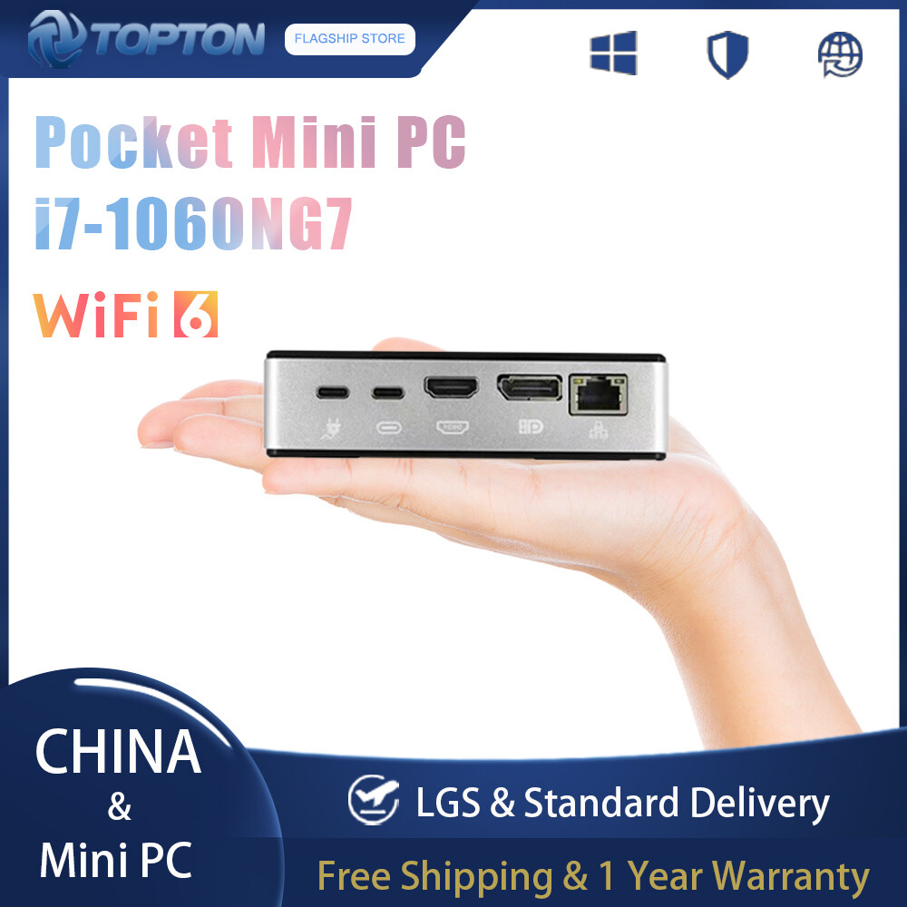 Topton Pocket NUC Intel Mini PC i7 1060NG7 8/16G DDR4 3200MHz NVMe SSD Ultra-Compact Gaming Computer HTPC 3x4K HD WiFi6E BT5.2
