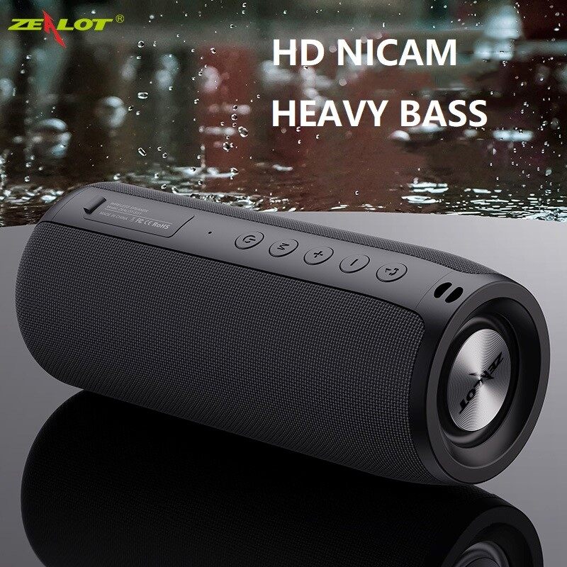 ZEALOT S51 Wireless Bluetooth 5.0 Speaker,S32 extended version,10W Portable HIFI Subwoofer Speaker with fm radio Column Support TF card,USB Pen Drive