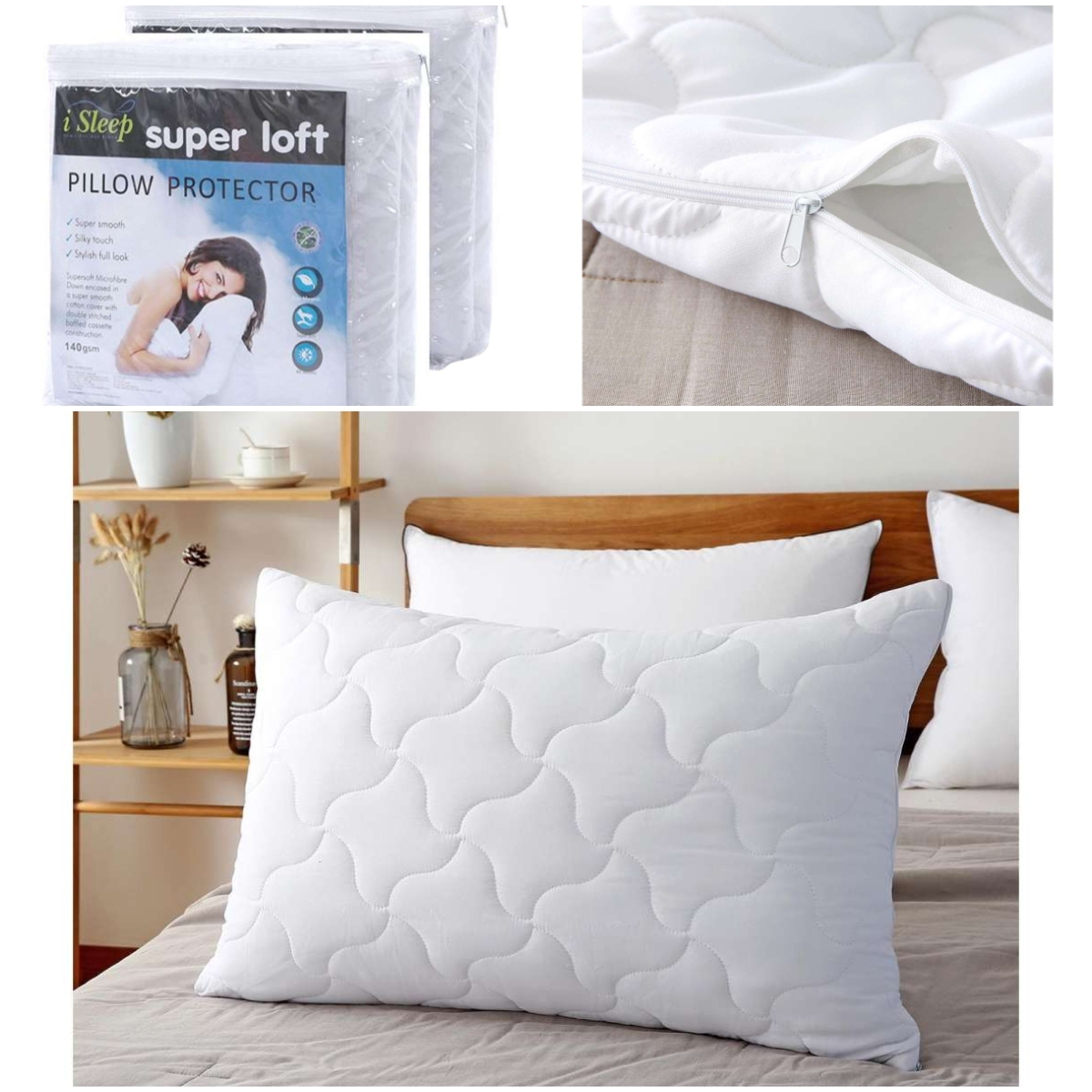 iSleep Pillow Protector with Mite Guard