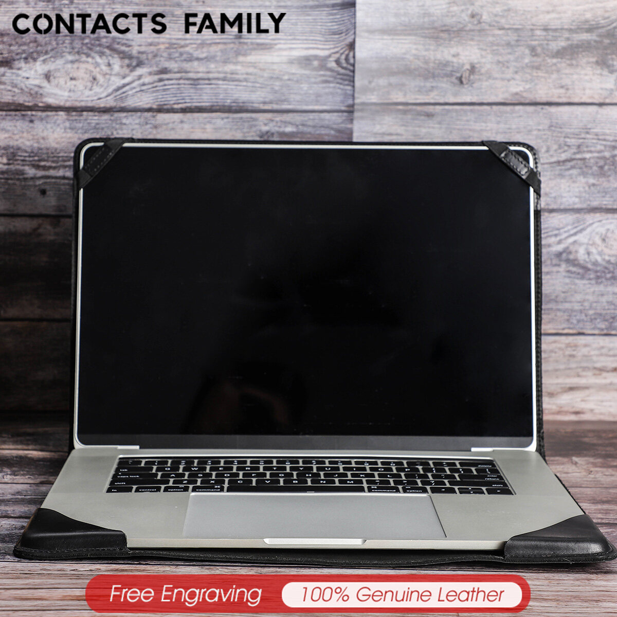 CONTACTS FAMILY Sleeve Laptop Case Bag Cover For Apple Macbook Pro Air 13.3 15.4 Inch Genuine Leather Protective Notebook Cover Bag