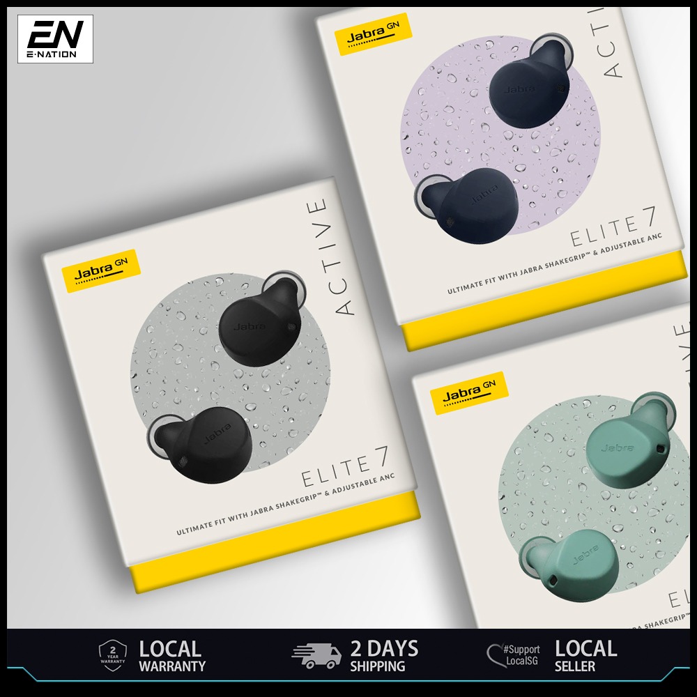 Authentic Jabra Elite 7 Active - True Wireless Sports Ear Buds with the ultimate active fit and Adjustable Active Noise Cancellation With 2 Year Local Warranty