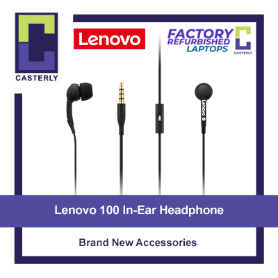 [Brand New] Lenovo 100 In-Ear Headphone (Black)