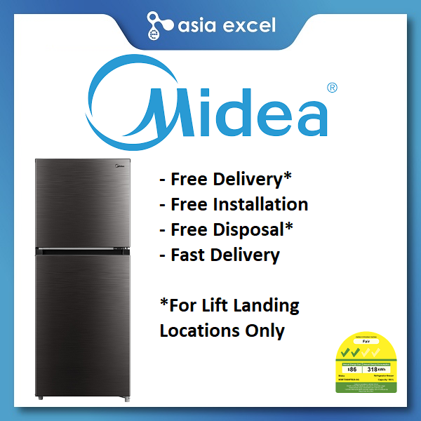 (Bulky) MIDEA MDRT268MTB28-SG 183L BLACK TOP FREEZER REFRIGERATOR